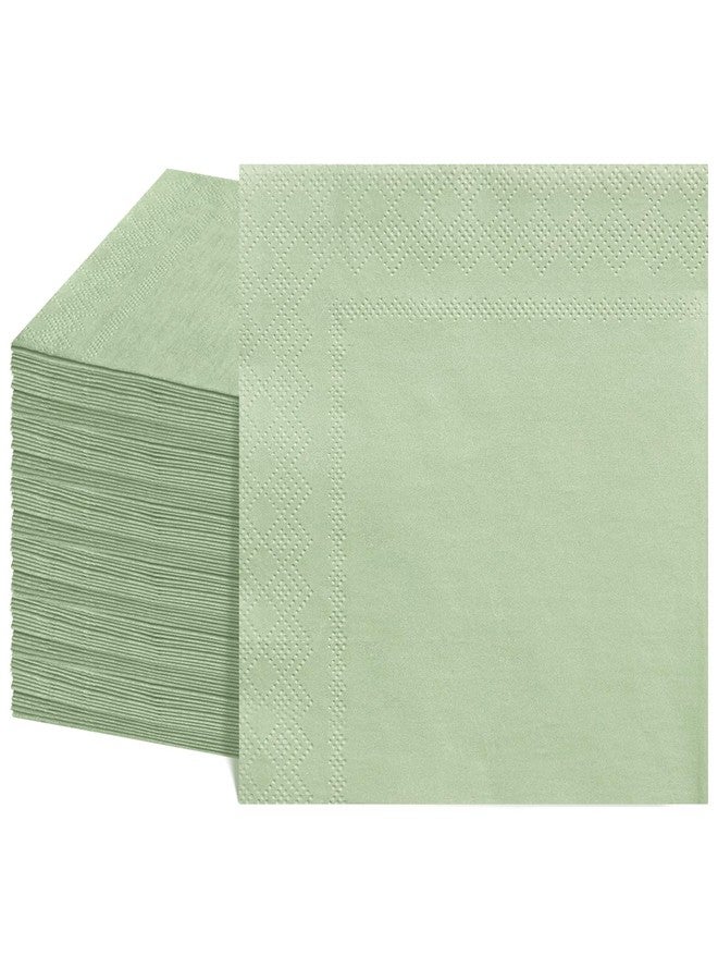 NatNarr 120 Pcs Cocktail Napkins Sage Green Napkins Disposable Wedding Napkins Sage Green Dessert Napkin for Birthday Baby Bridal Shower, Tea Party, 5 x 5 Inch - Image 1